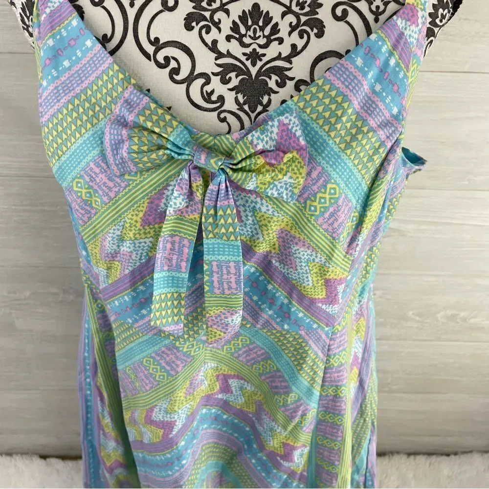 ModCloth Yours To Adore Geometric Pastel Fit And Flare Dress - Picture 5 of 11